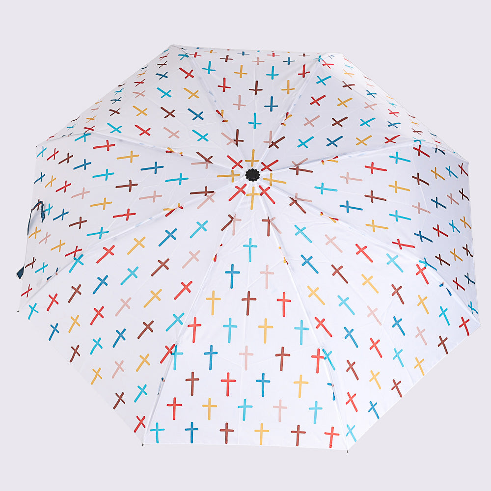 UMBRELLA COMPACT COLORFUL CROSSES
