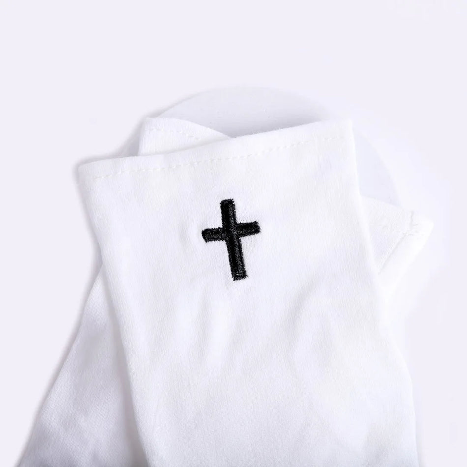 White Glove – Medium- With Black Cross