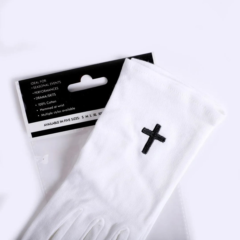 White Glove – Large – With Black Cross