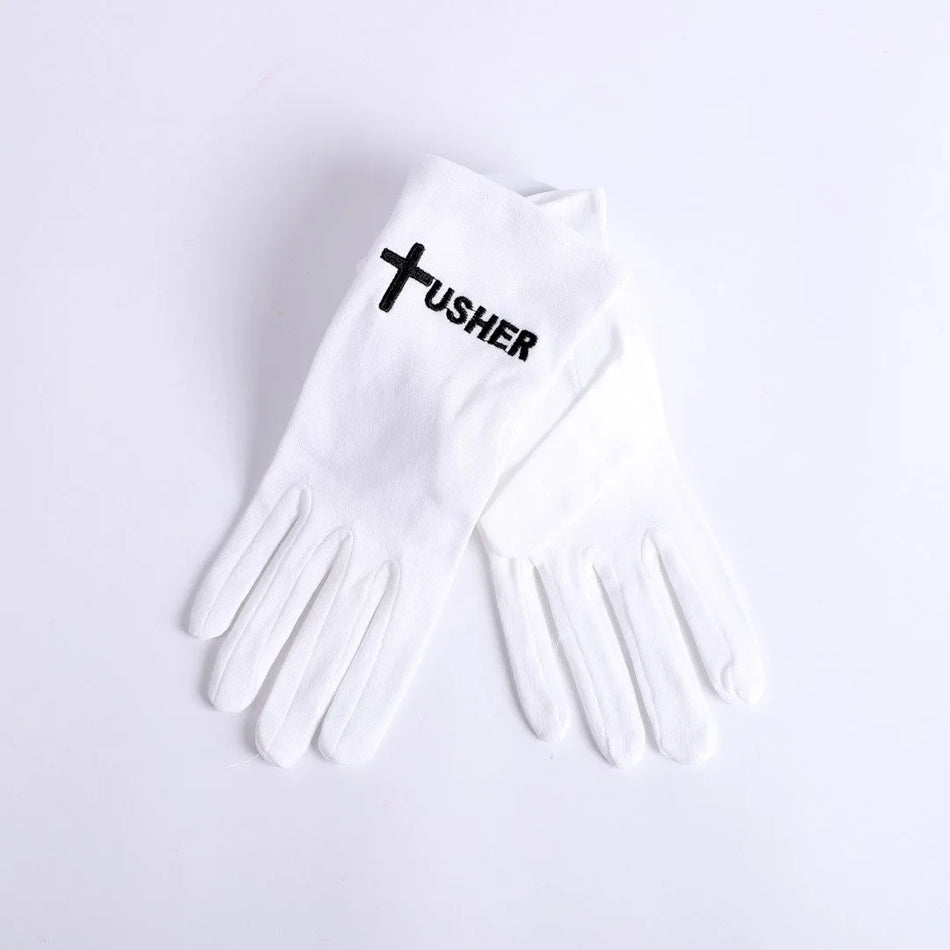White Usher Glove – Small – Usher and Cross in Black