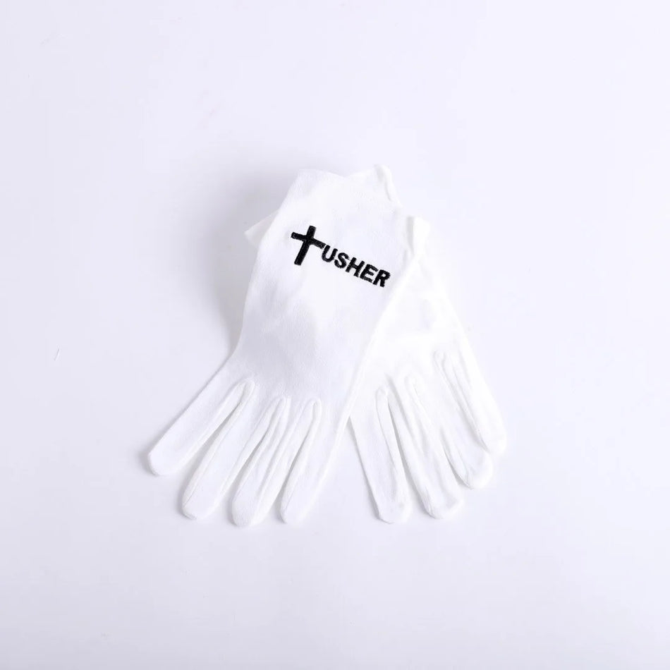 White Usher Glove – Extra-Large – Usher and Cross in Black