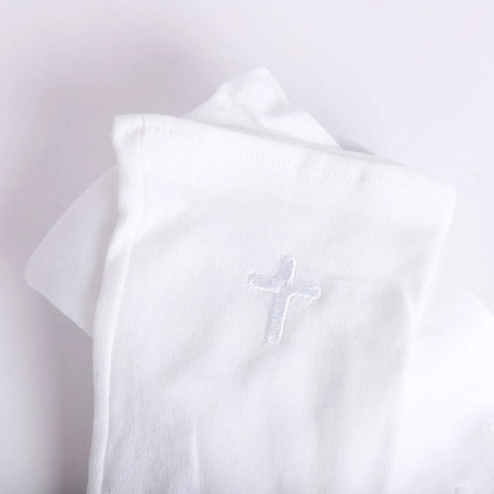 GLOVE WHITE W/ WHITE CROSS M