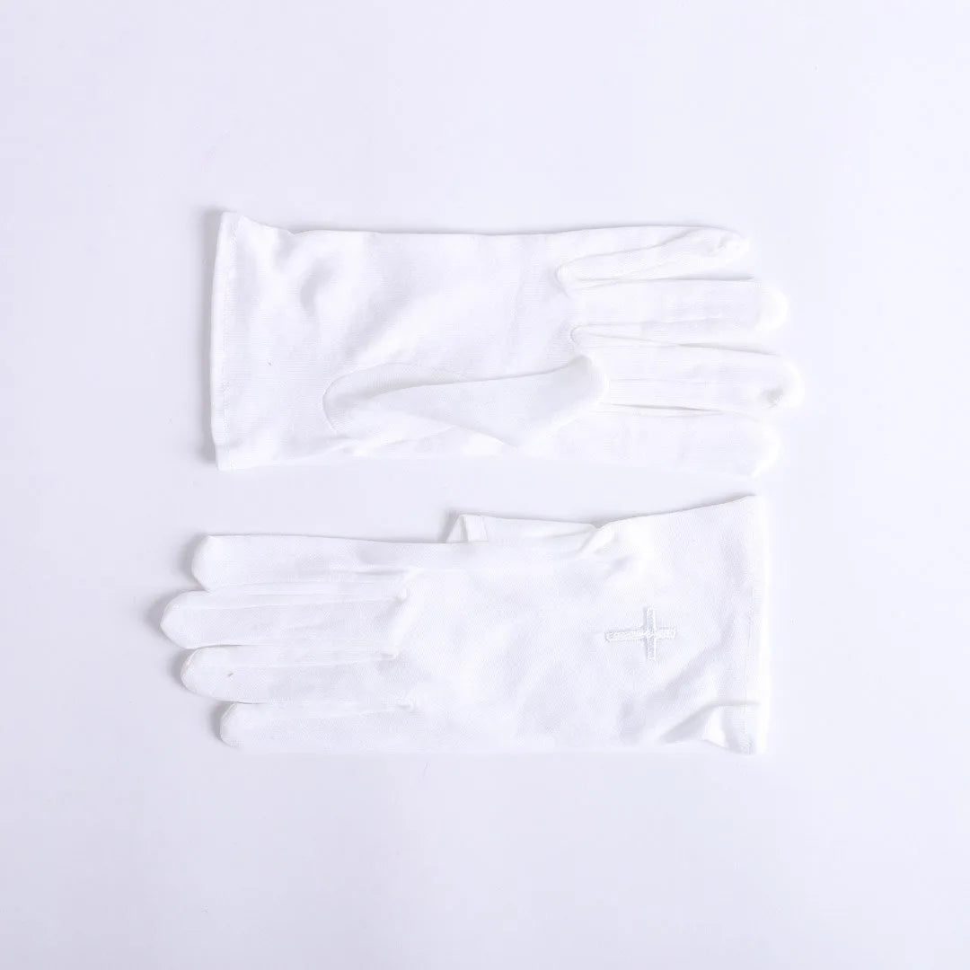 GLOVE WHITE W/ WHITE CROSS L