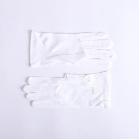 GLOVE WHITE W/ WHITE CROSS L