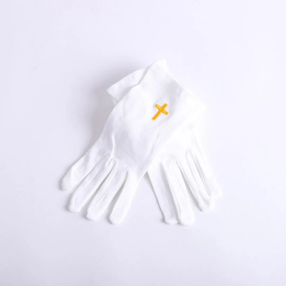 White Glove w/Antique Gold Cross – Medium