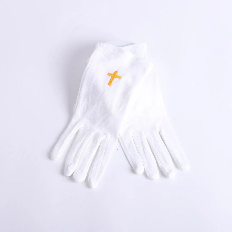 White Glove w/Antique Gold Cross – Large