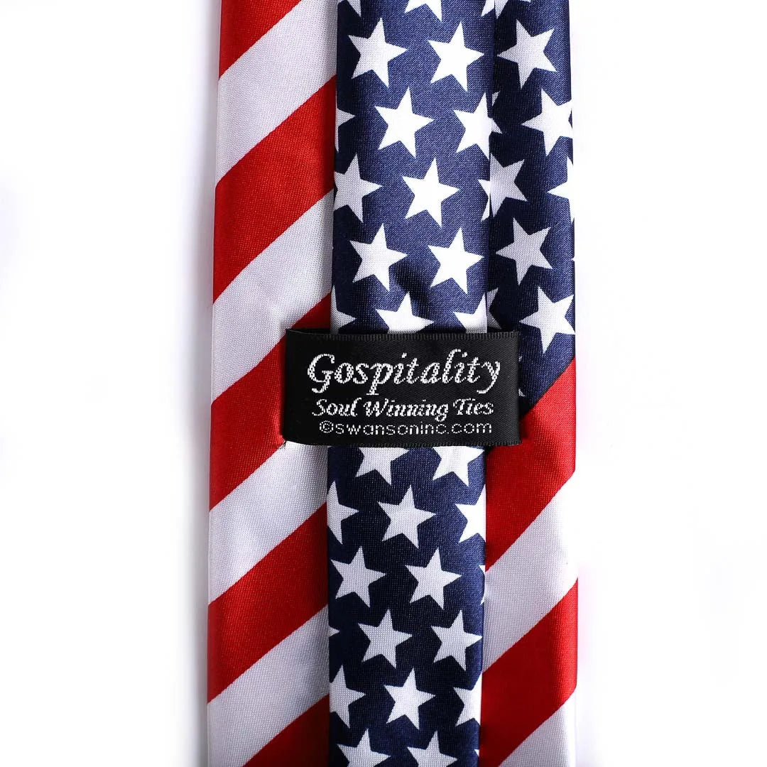Tie Polyester - American Flag by Swanson Christian Products, product view 3