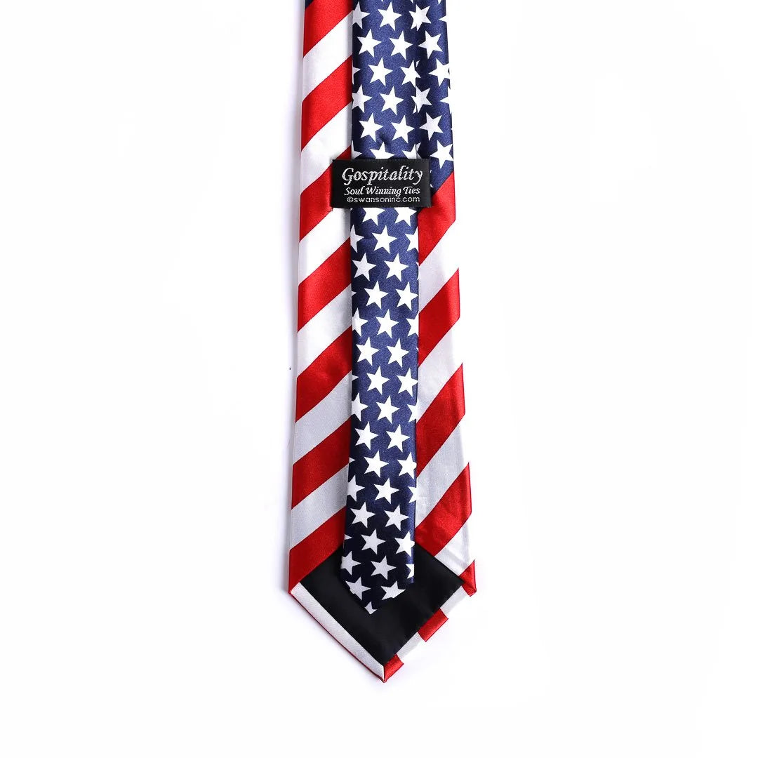 Tie Polyester - American Flag by Swanson Christian Products, product view 2