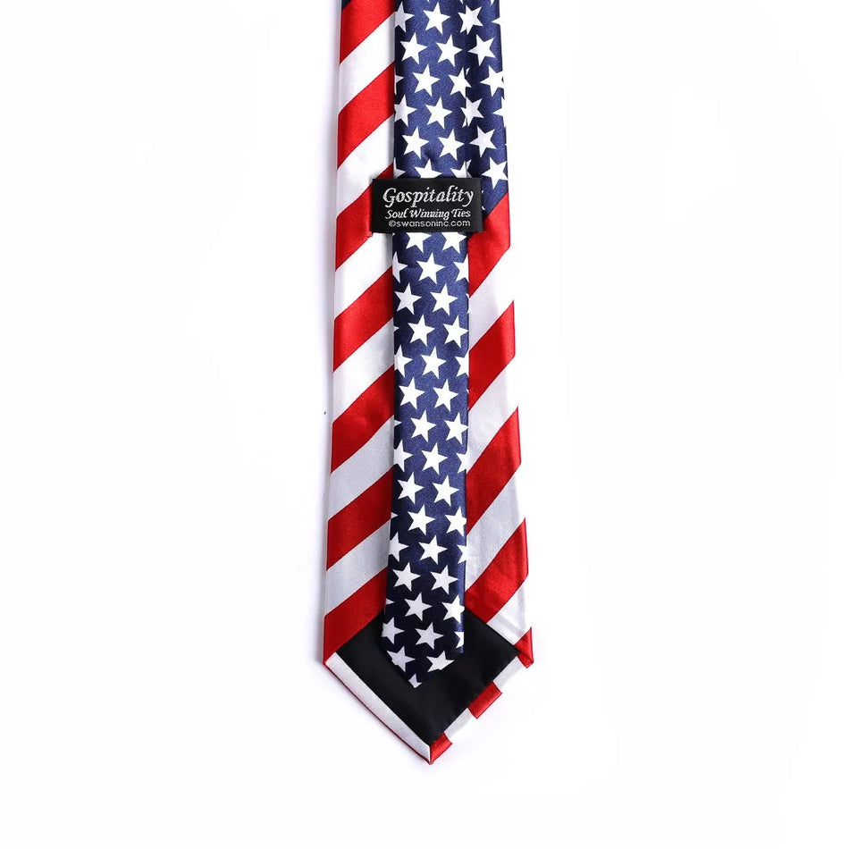 Tie Polyester - American Flag by Swanson Christian Products, product view 2