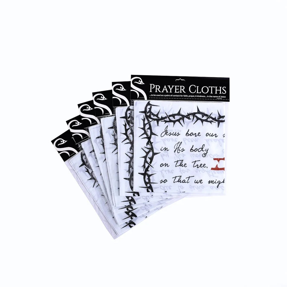 Prayer Cloth Cross/Thorns 1 Peter 2:24 Pack of 6