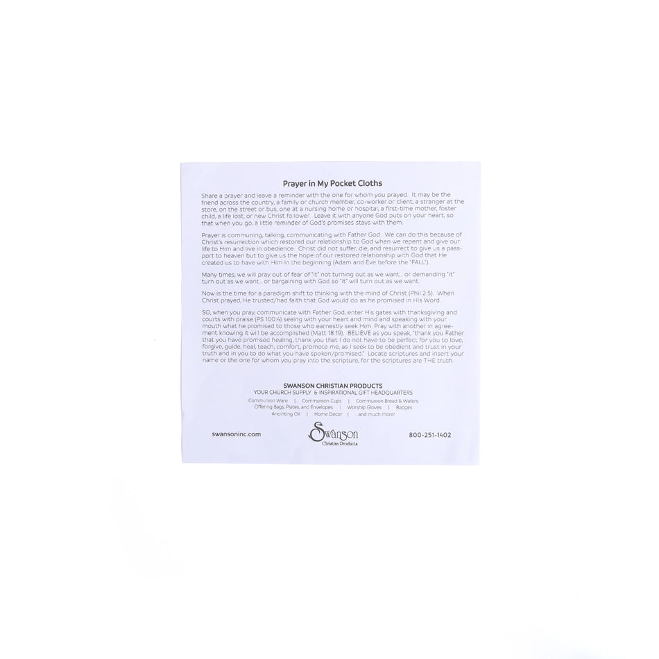 Prayers In My Pocket - Wounded - 8 inchX8 inch - 6CT by Swanson Christian Products, product view 2