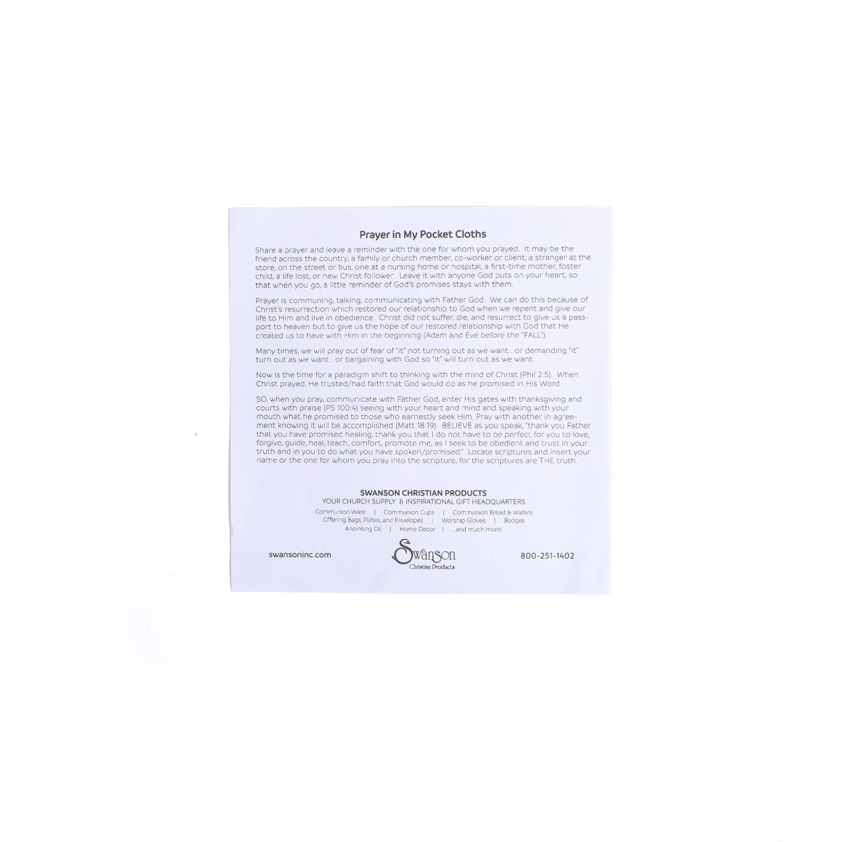 Prayers In My Pocket Names Of God 8 inchX8 inch 6CT by Swanson Christian Products, product view 2