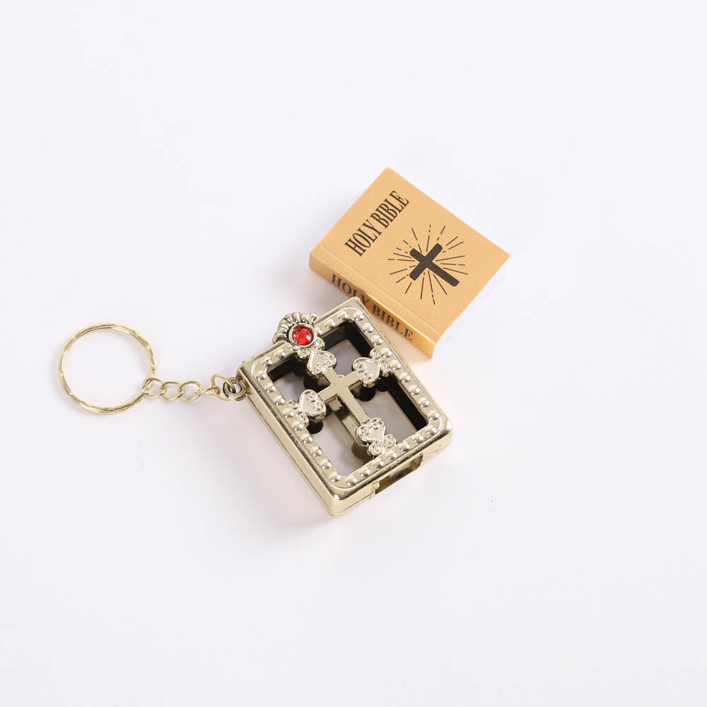 KEYCHAIN BIBLE ORNATE GOLD - PK6