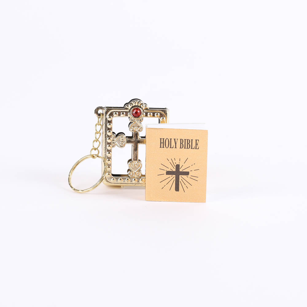 KEYCHAIN BIBLE ORNATE GOLD - PK6