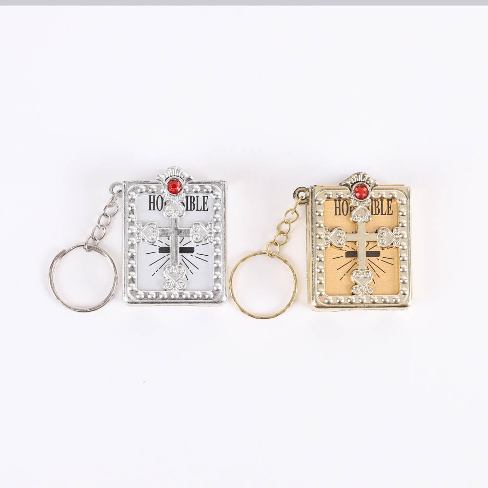 KEYCHAIN BIBLE ORNATE GOLD - PK6