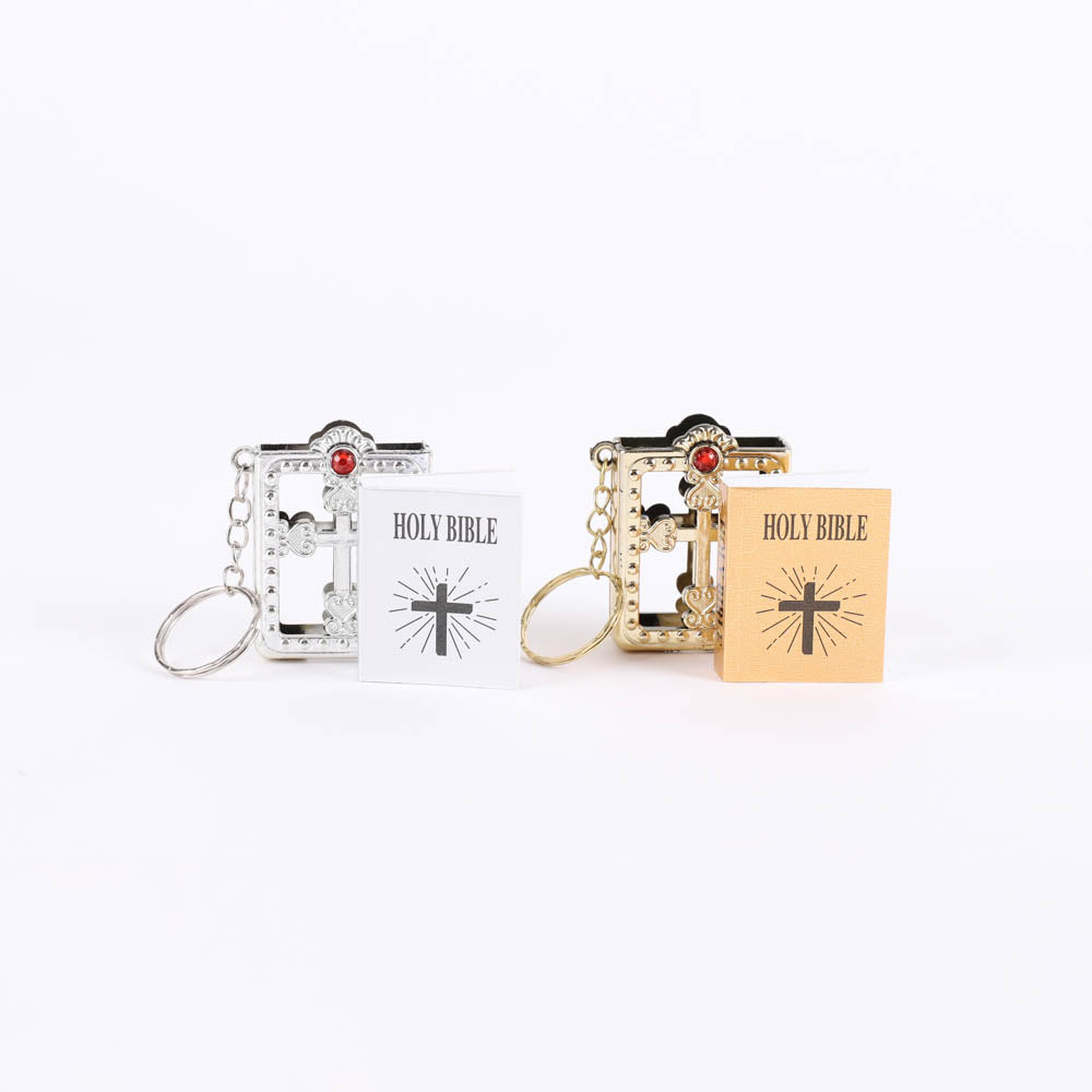 KEYCHAIN BIBLE ORNATE GOLD - PK6