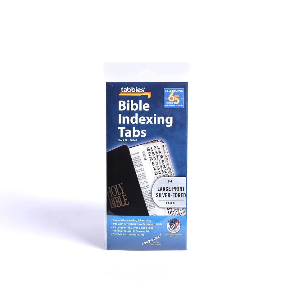 Bible Index Tabs Large Print Silver Tabbies Pack of 10