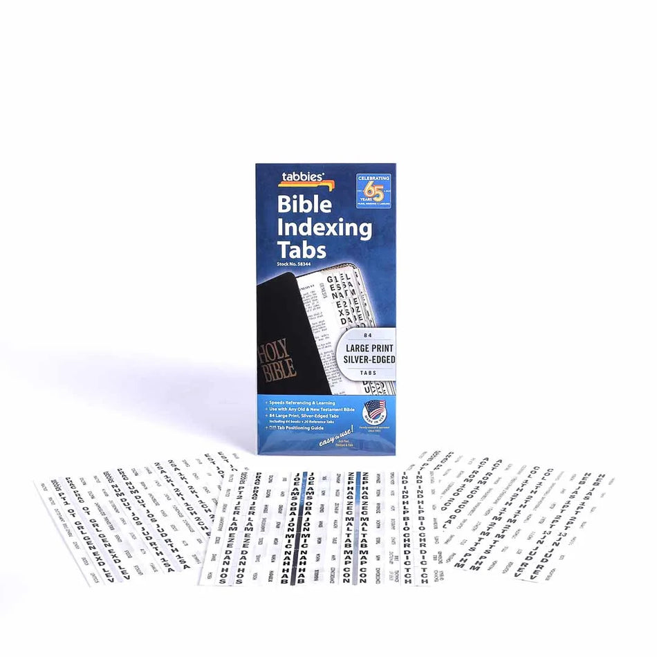 Bible Index Tabs Large Print Silver Tabbies Pack of 10