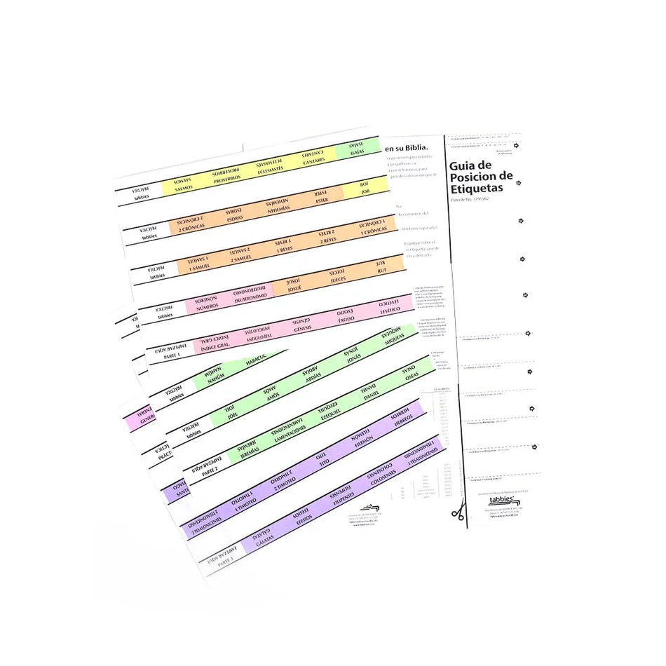 Bible Index Tabs Spanish Rainbow Tabbies Pack of 10