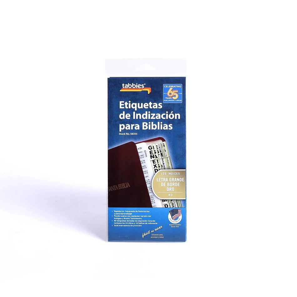 Bible Index Tabs Spanish Large Print Gold Tabbies Pack of 10