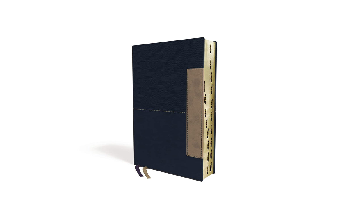 NIV, Thinline Bible, Red Letter, Comfort Print – Leathersoft™, Blue, Thumb Indexed by HarperCollins, product view 2