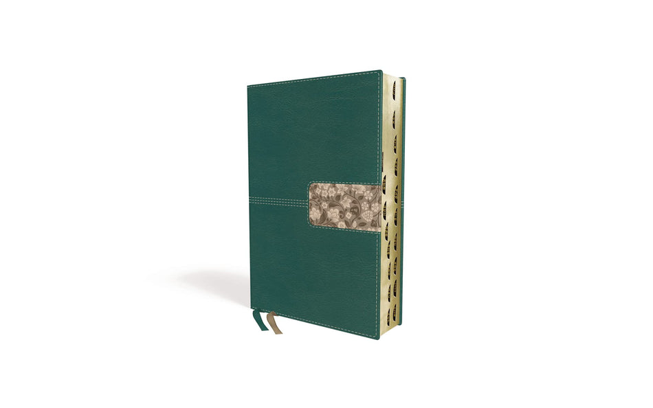 NIV, Thinline Bible, Red Letter, Comfort Print – Leathersoft™, Teal, Thumb Indexed by HarperCollins, product view 2