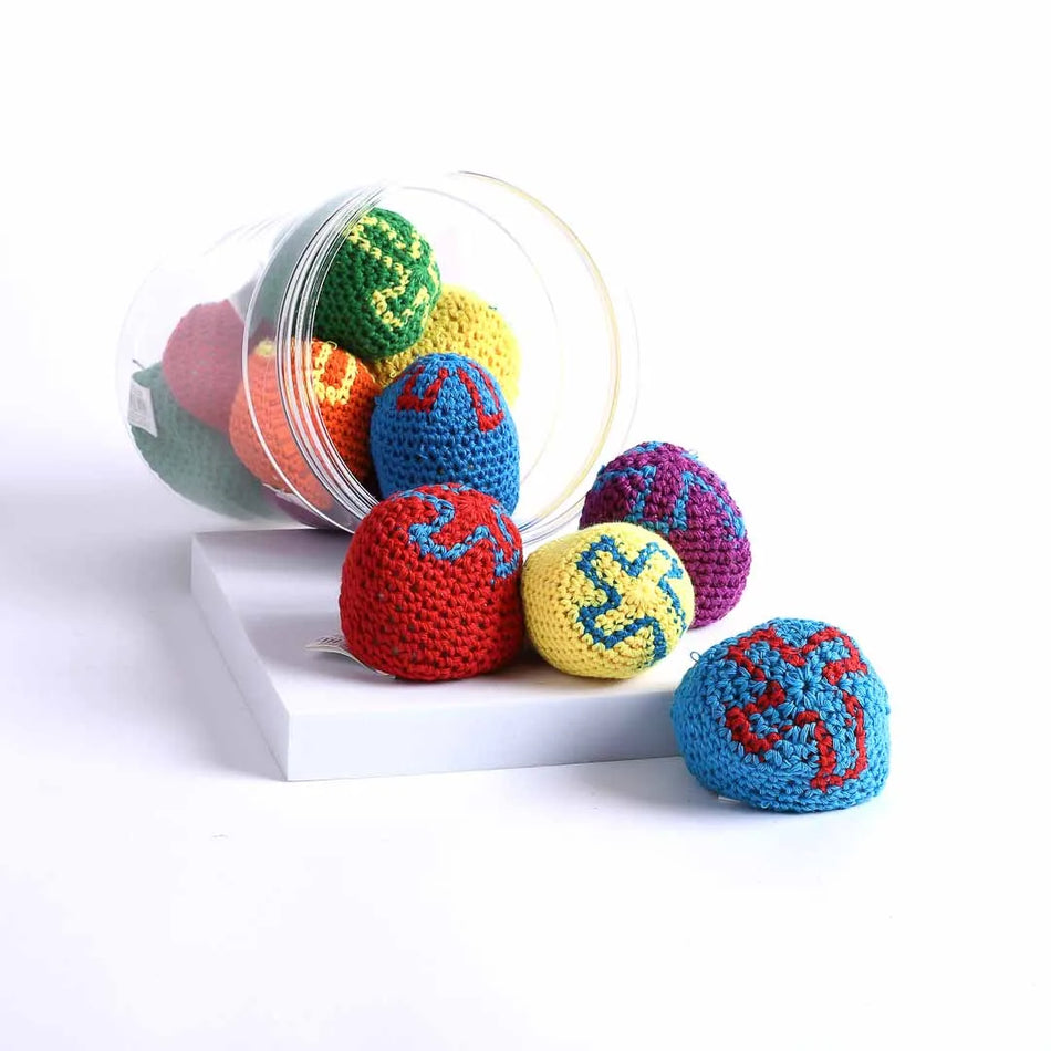 Religious Cross Knitted Kick Balls Pk12