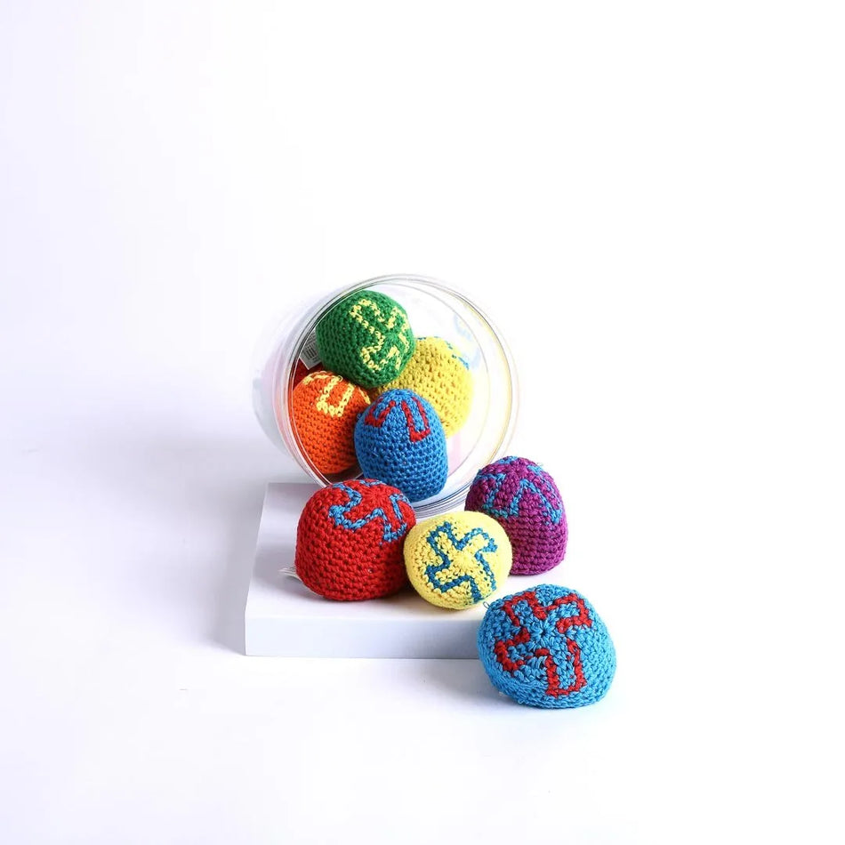 Religious Cross Knitted Kick Balls Pk12