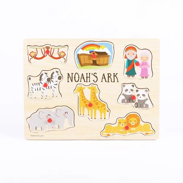 Puzzle Wood Peg Noah'S Ark