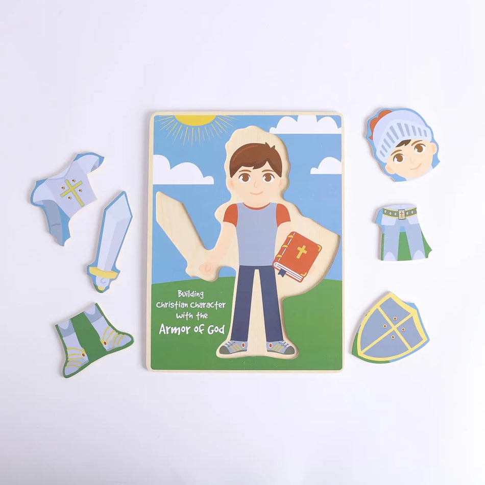 Puzzle Wood Armor Of God Build-A-Kid Boy