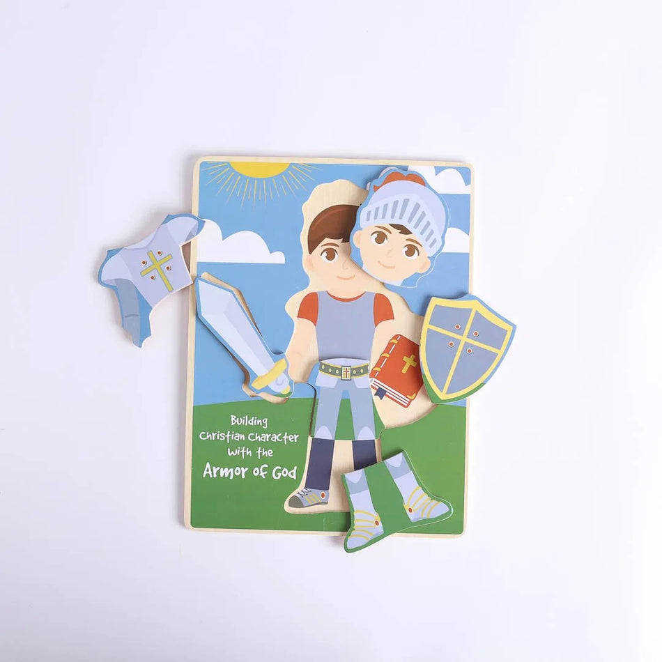 Puzzle Wood Armor Of God Build-A-Kid Boy