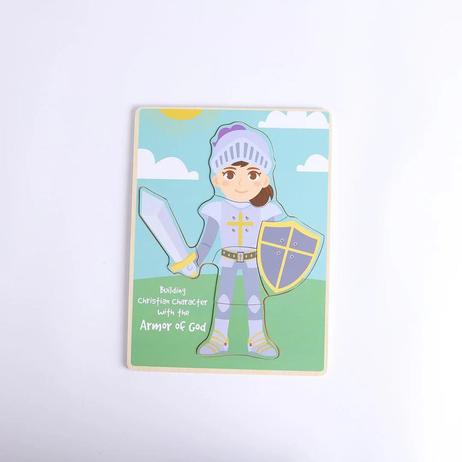 Puzzle Wood Armor Of God Build-A-Kid Girl