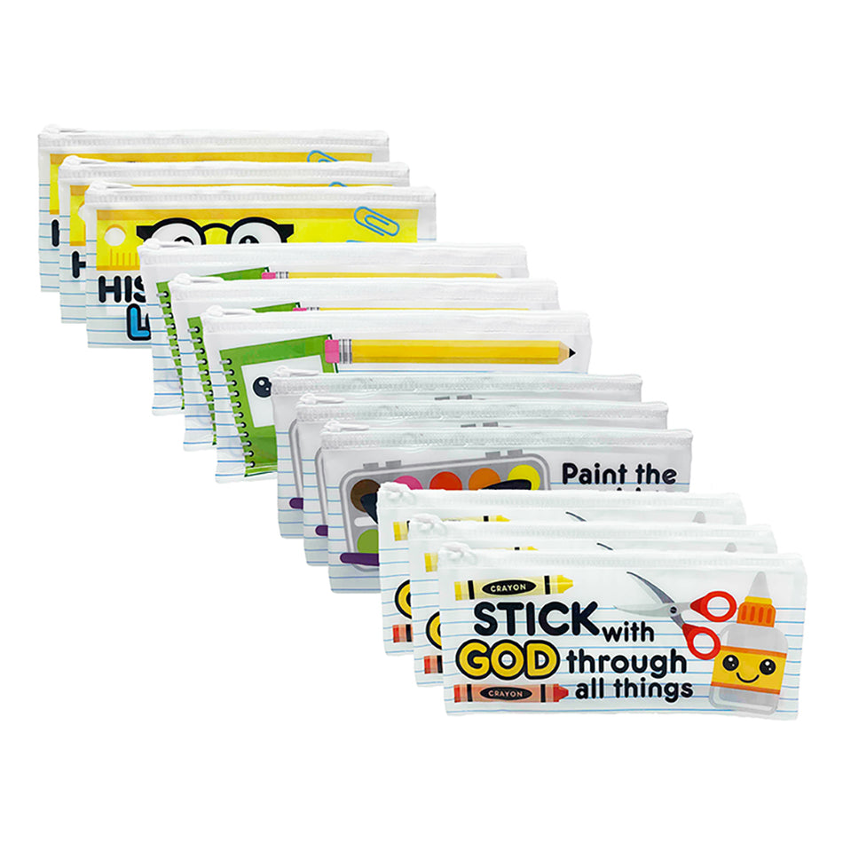 Pencil Case Assorted Wording Pk12