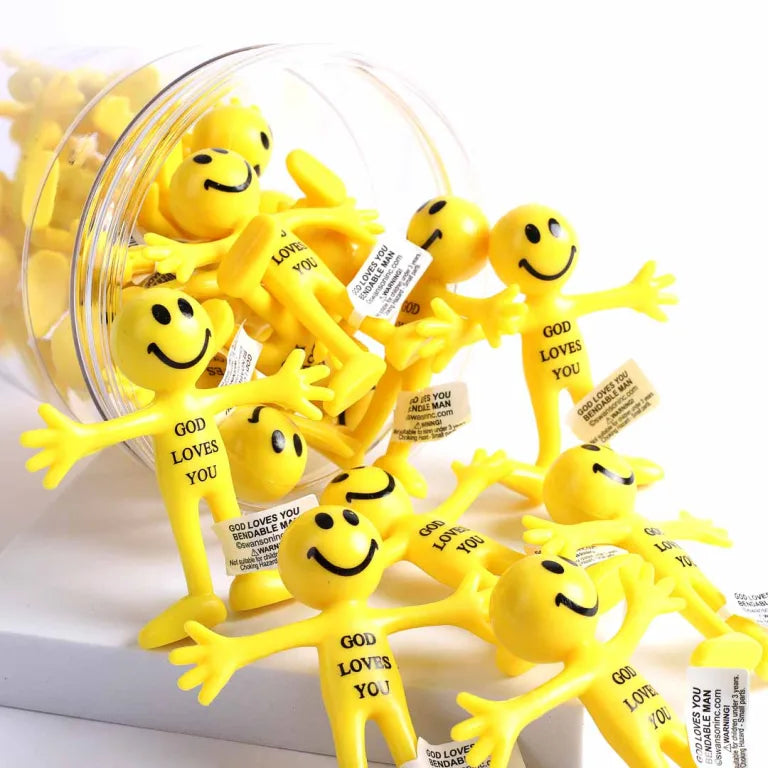 Bendable Man Smile God Loves You – Pack of 24