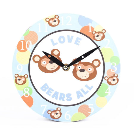 WALL CLOCK LOVE BEARS ALL 8 INCH