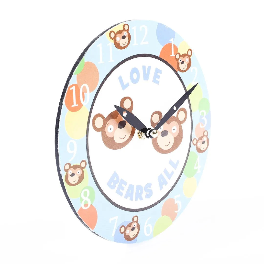 WALL CLOCK LOVE BEARS ALL 8 INCH