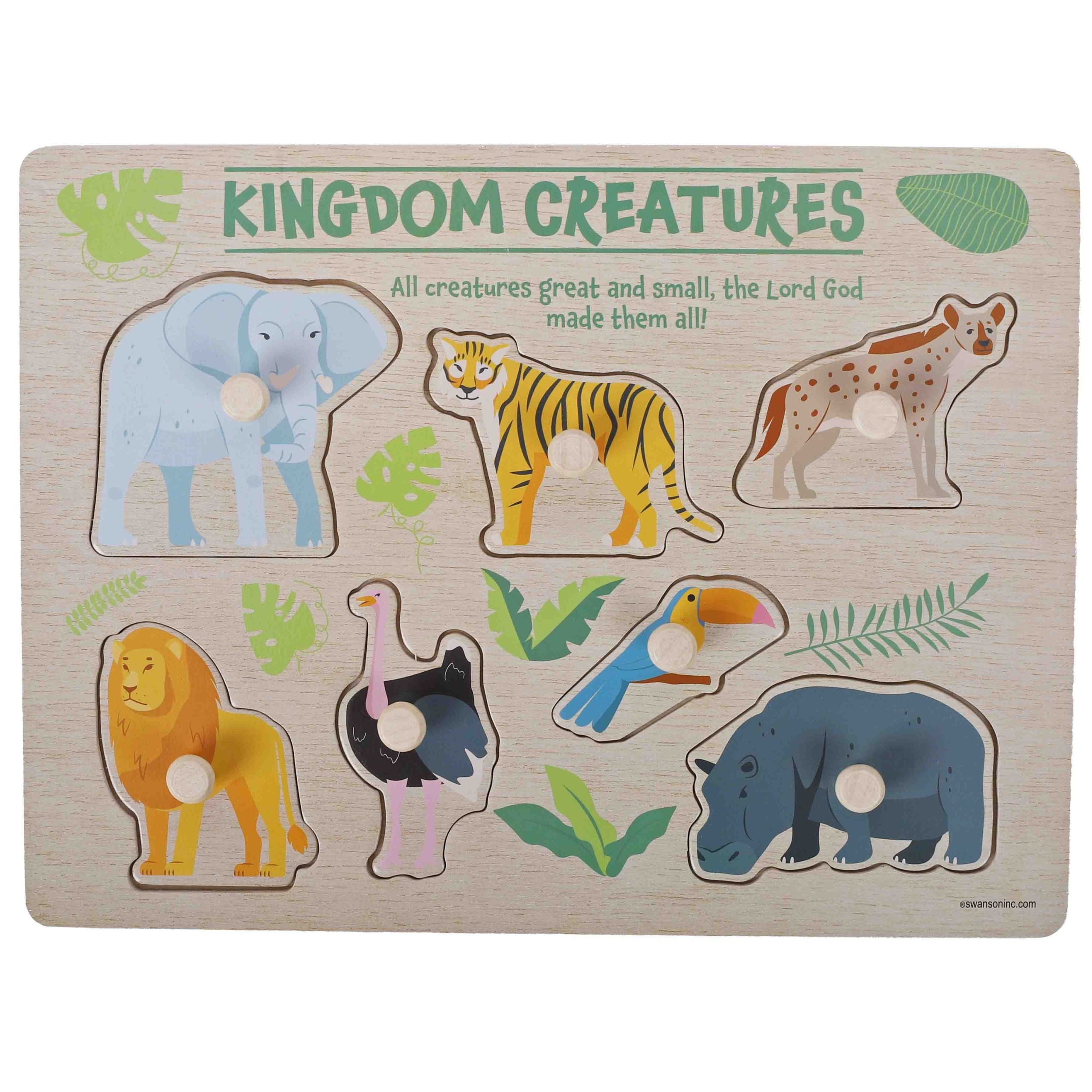 PUZZLE WOOD PEG KINGDOM CREATURES