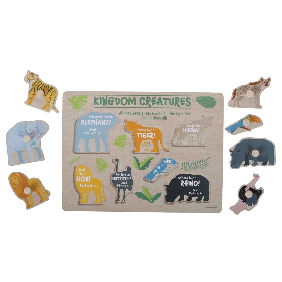 PUZZLE WOOD PEG KINGDOM CREATURES