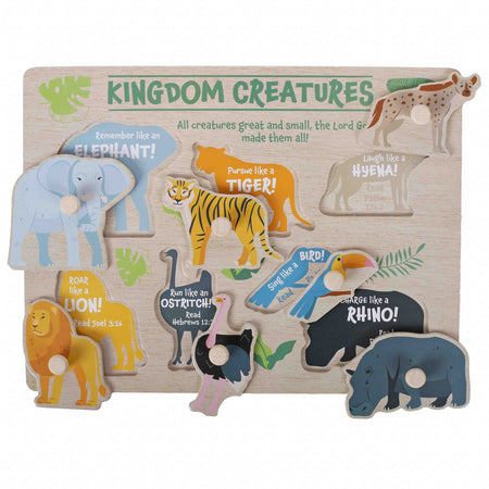 PUZZLE WOOD PEG KINGDOM CREATURES
