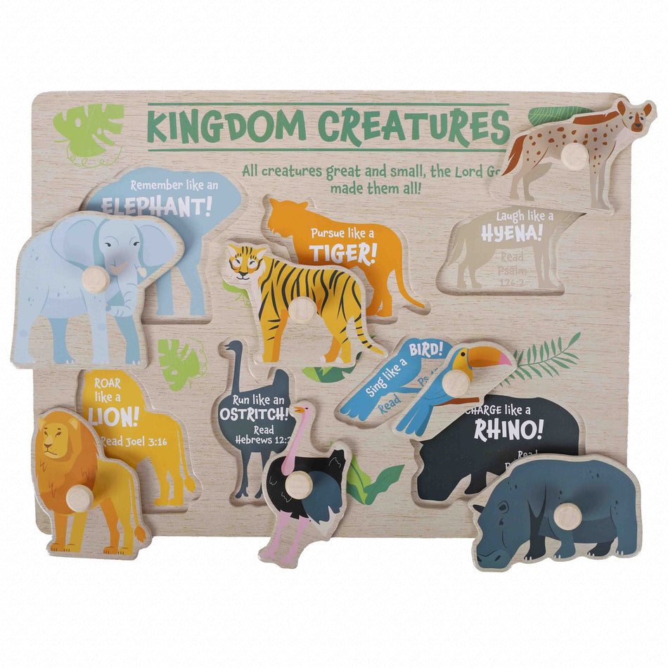 PUZZLE WOOD PEG KINGDOM CREATURES