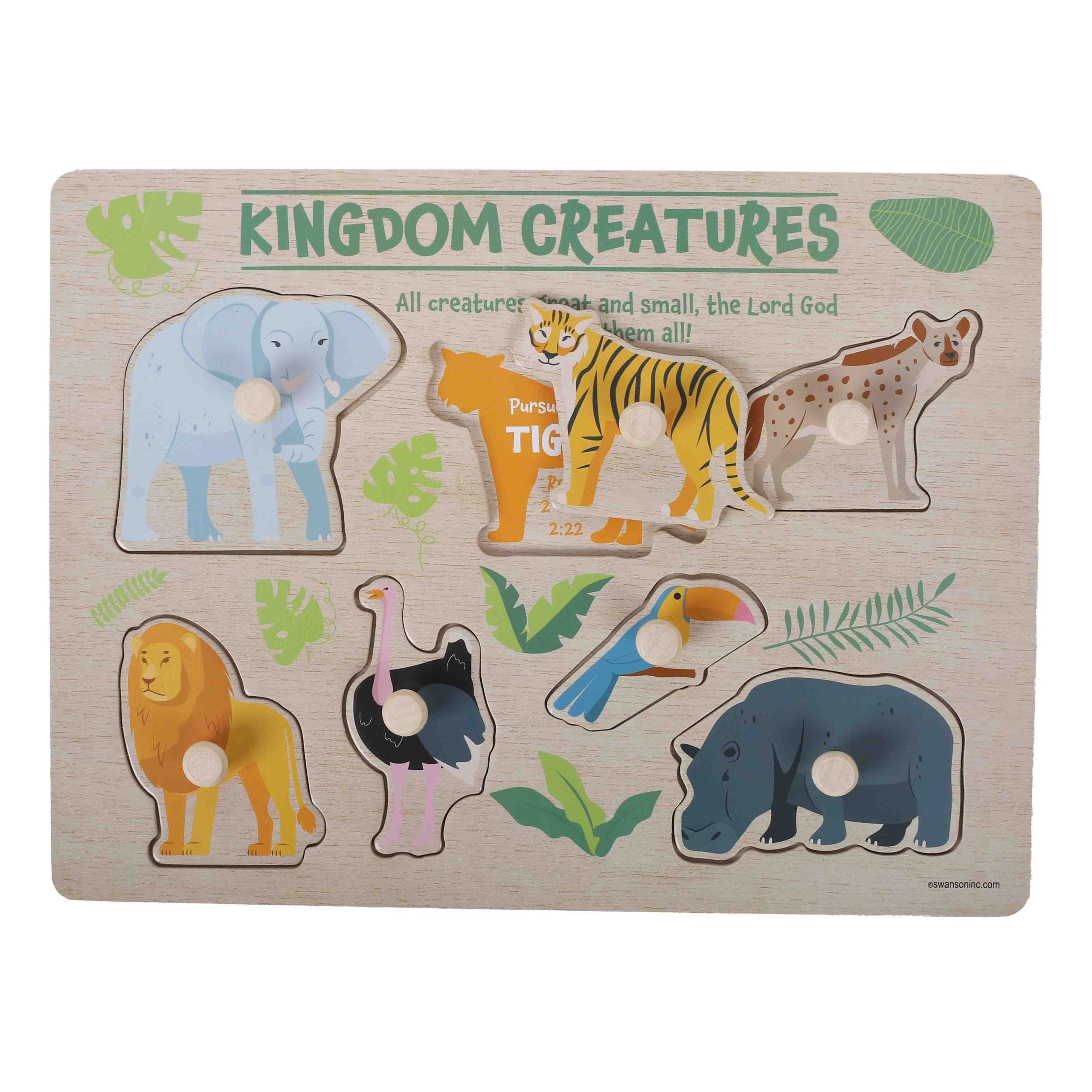 PUZZLE WOOD PEG KINGDOM CREATURES