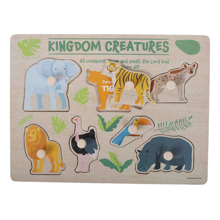 PUZZLE WOOD PEG KINGDOM CREATURES