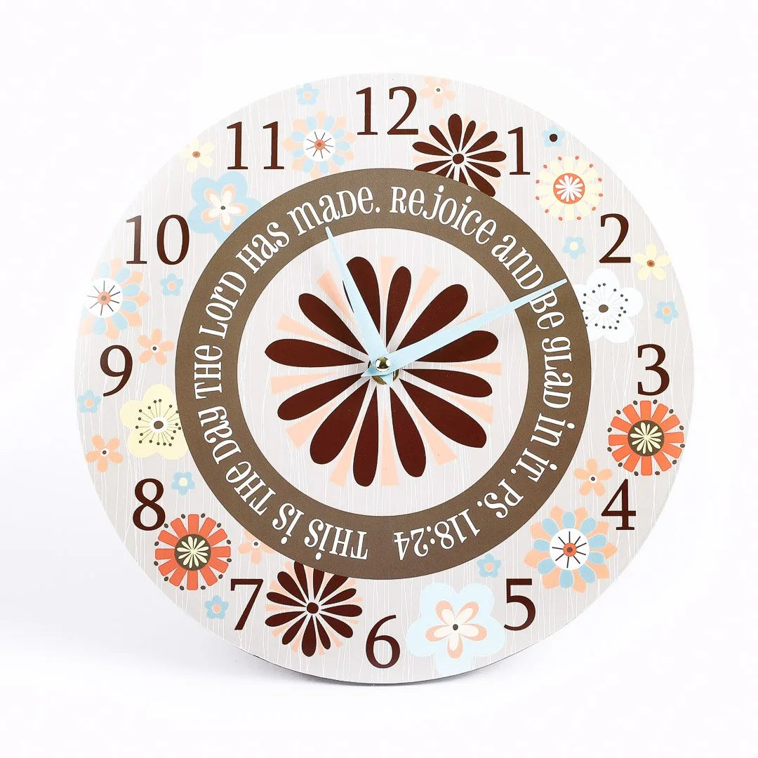 WALL CLOCK REJOICE AND BE GLAD 11 INCH