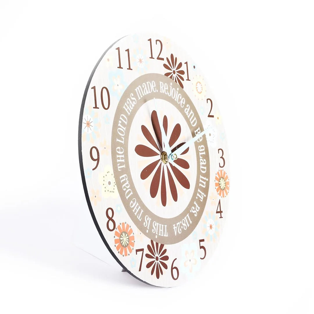 WALL CLOCK REJOICE AND BE GLAD 11 INCH