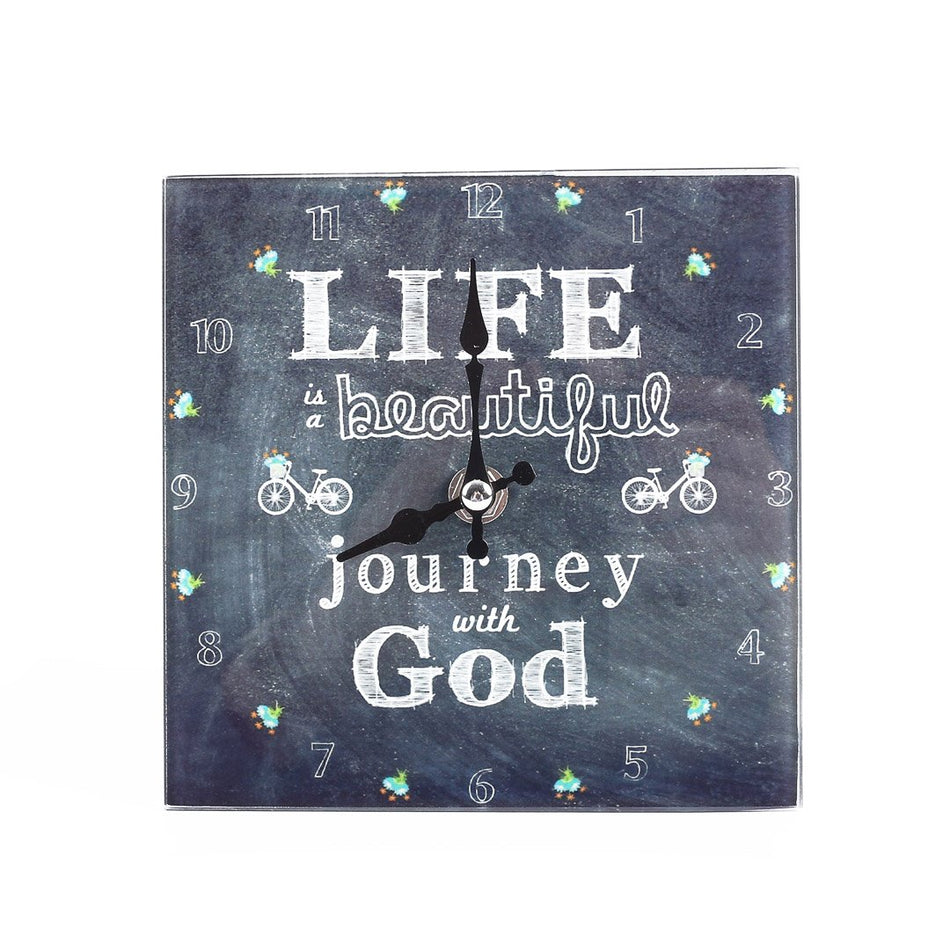 Glass Table Top Clock Beautiful Journey