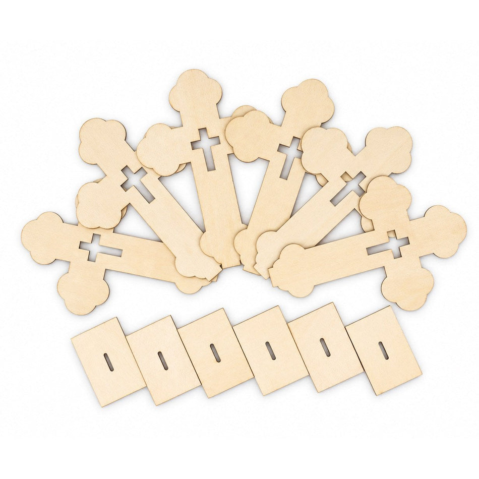 Rounded Cross Craft Pieces - Pack of 6 by Swanson Christian Products, product view 2