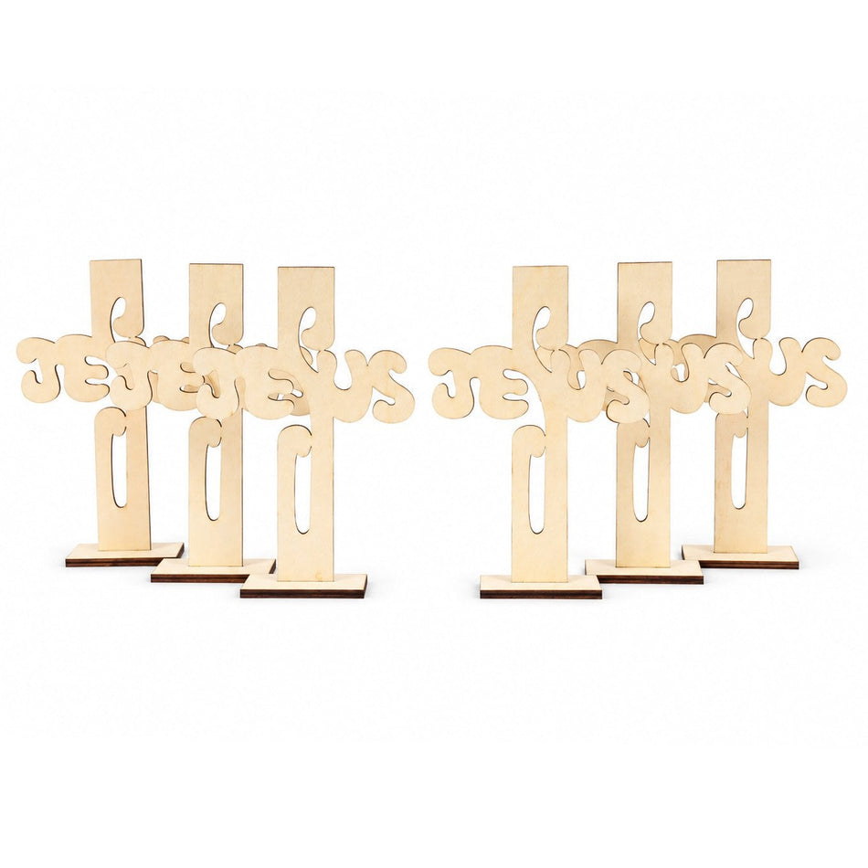 Jesus Cross Craft Pieces - Pack of 6 by Swanson Christian Products, product view 2