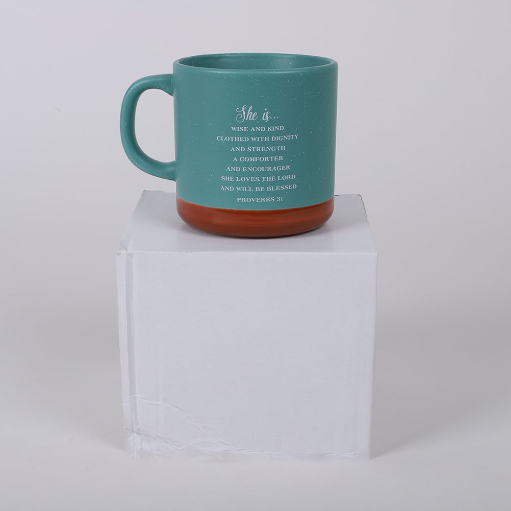 Mug Pastor's Wife 13 oz Light Aqua by Swanson Christian Products, product view 6