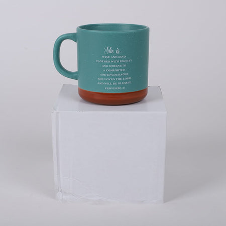 Mug Pastor's Wife 13 oz Light Aqua by Swanson Christian Products, product view 6