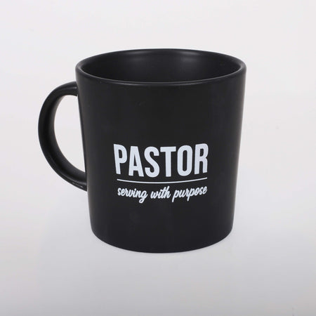 MUG PASTOR SERVING BLACK 12 OZ